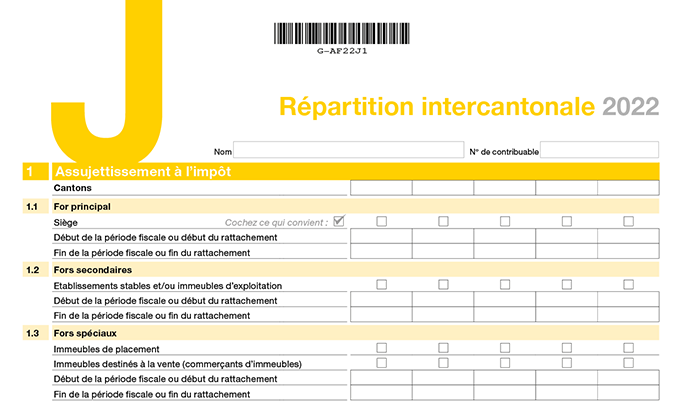 Annexe J - Répartition intercantonale - détails 