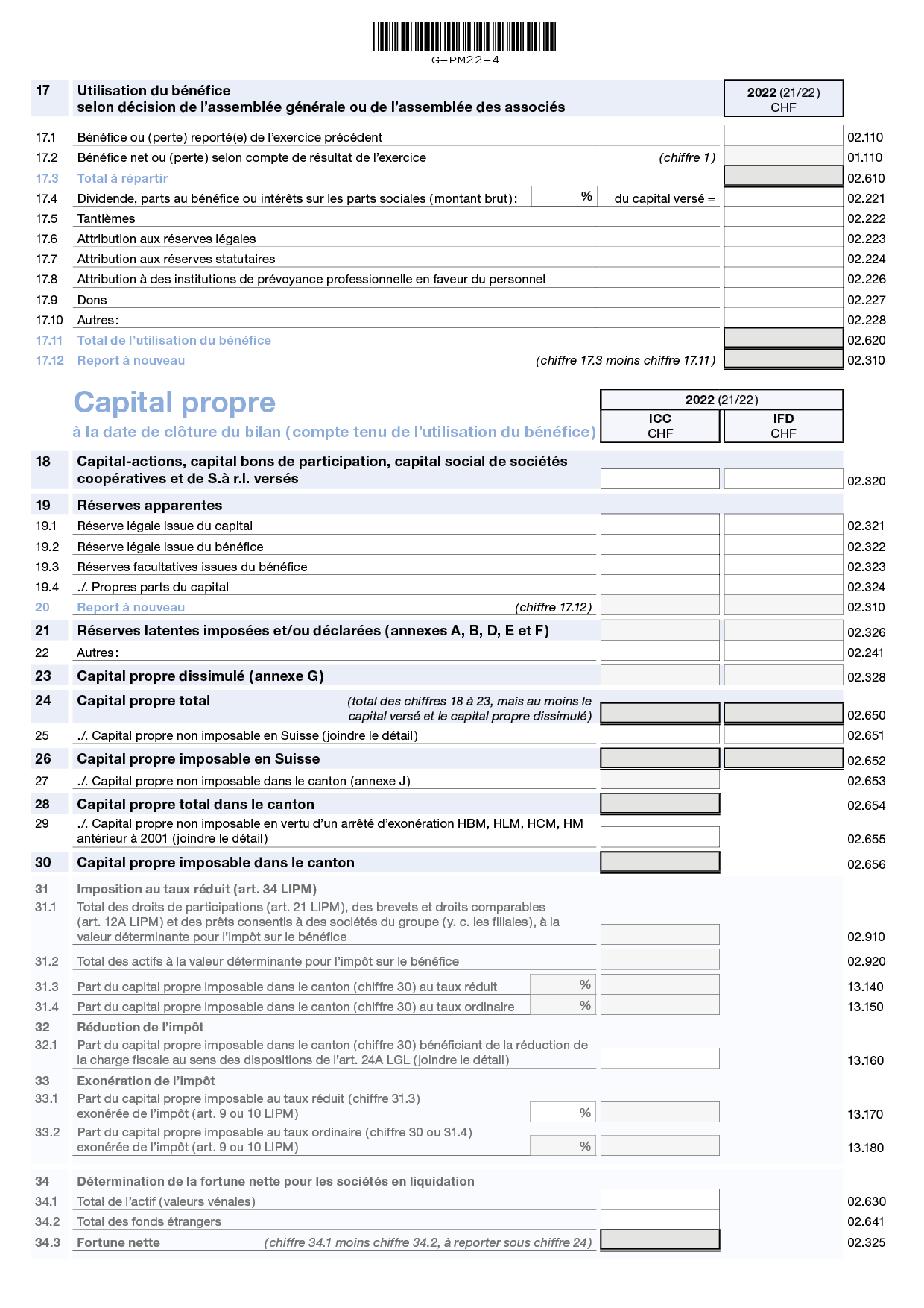 Pages de garde - Capital propre
