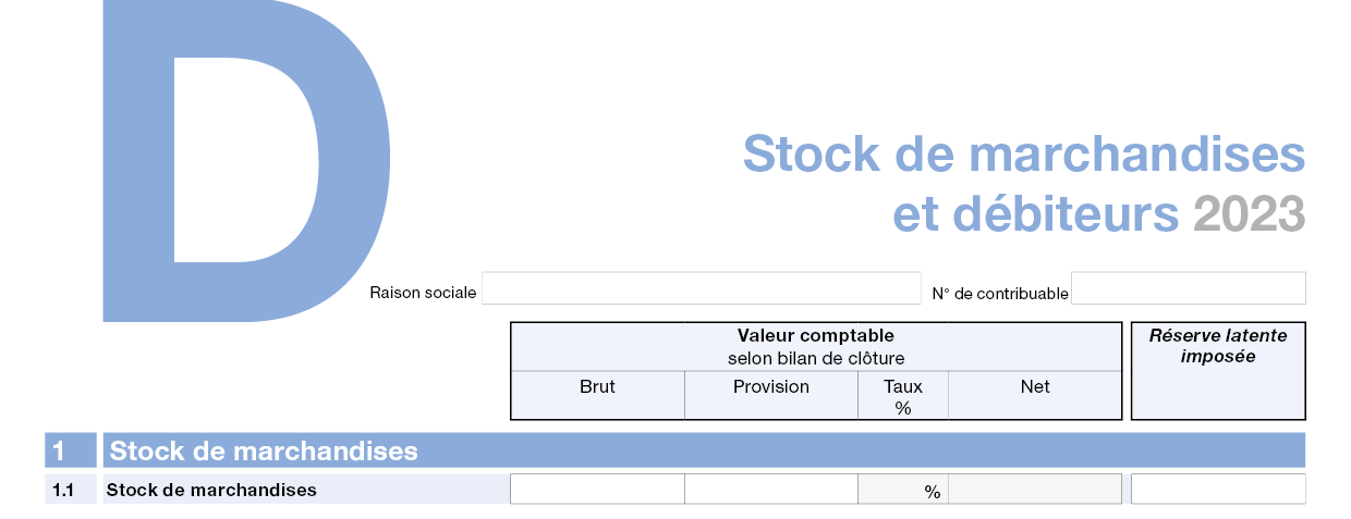 Annexe D - Stock de marchandises