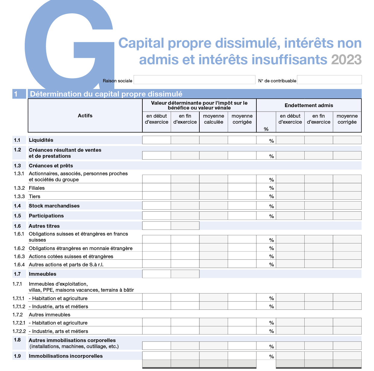 Annexe G - détails