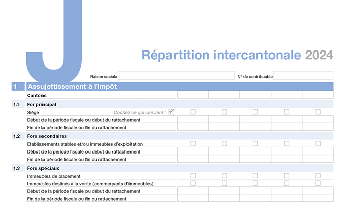 Annexe J - Répartition intercantonale