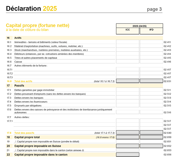 Page de garde 3 - Capital propre détails