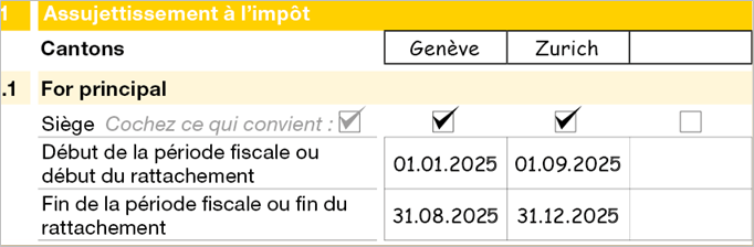 Assujettissement à l&apos;impôt - For principal