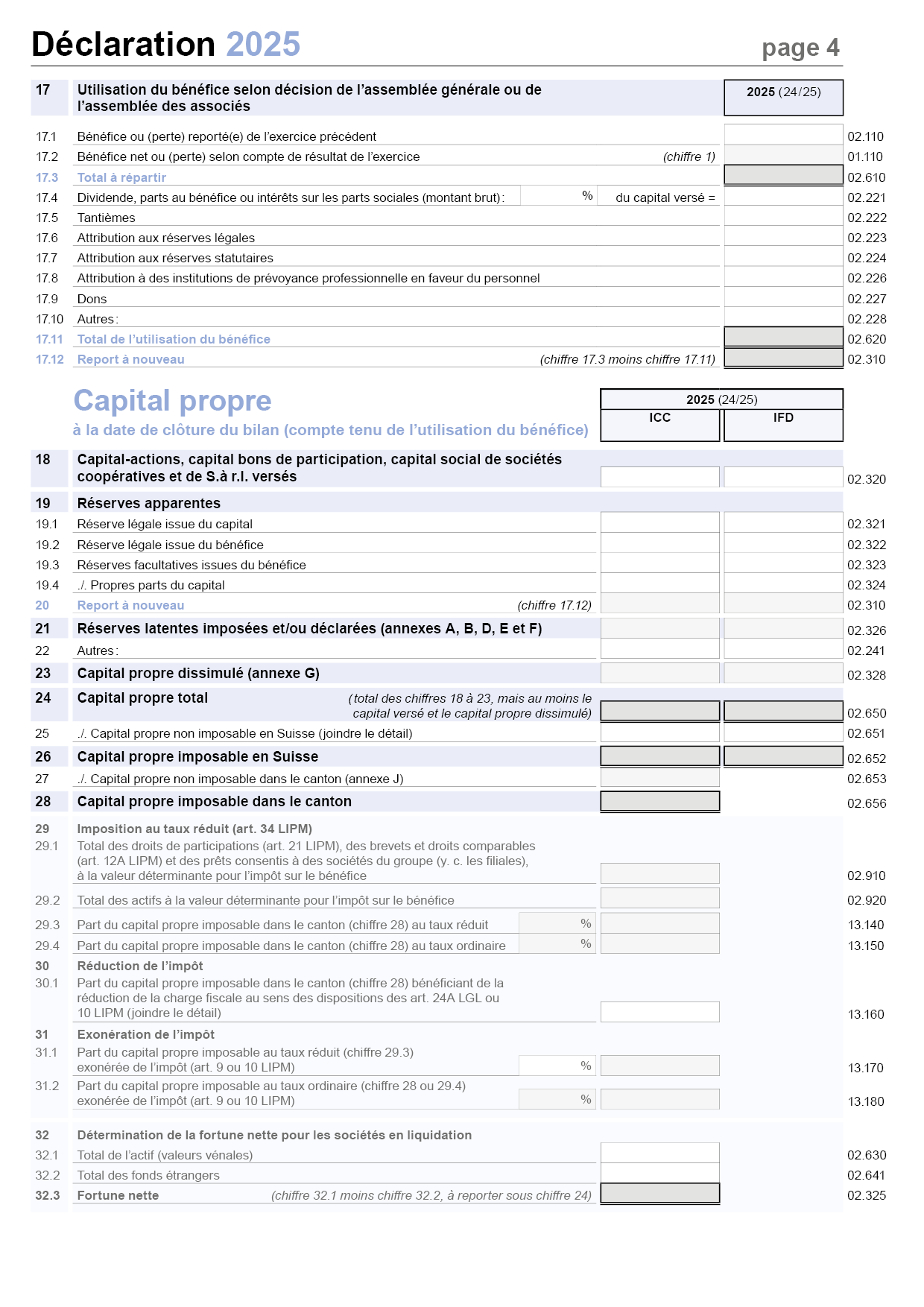 Pages de garde - Capital propre
