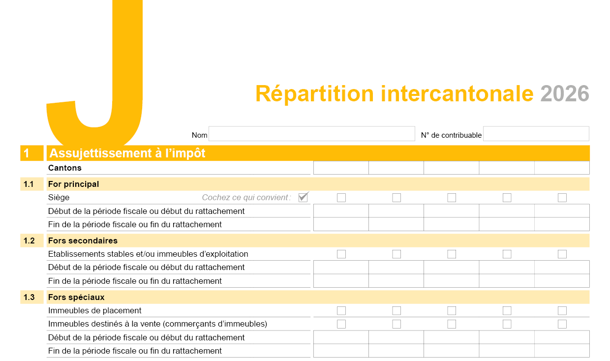 Annexe J - Répartition intercantonale - détails