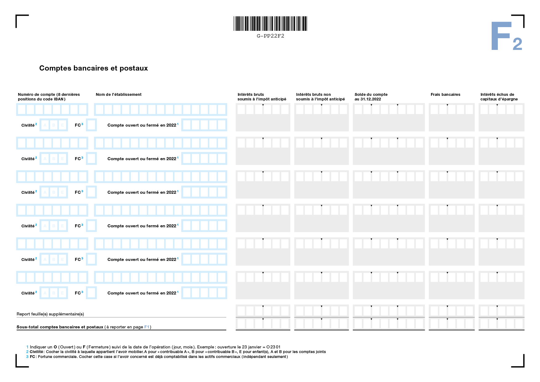 Etat des titres F2