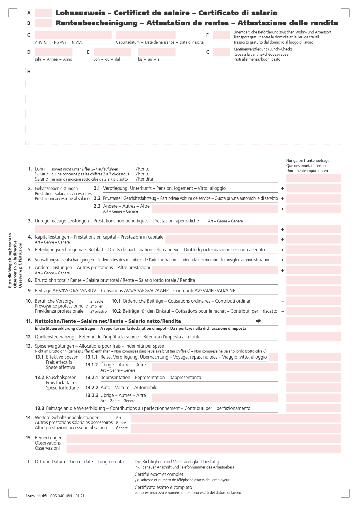 certificat de salaire