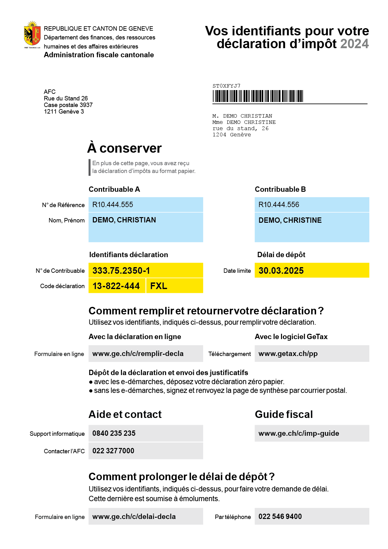 Page identifiants
